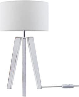 Paco Home Tischleuchte Canvas | Weiß
