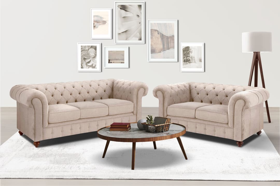 Home affaire Sitzgruppe Chesterfield | Beige