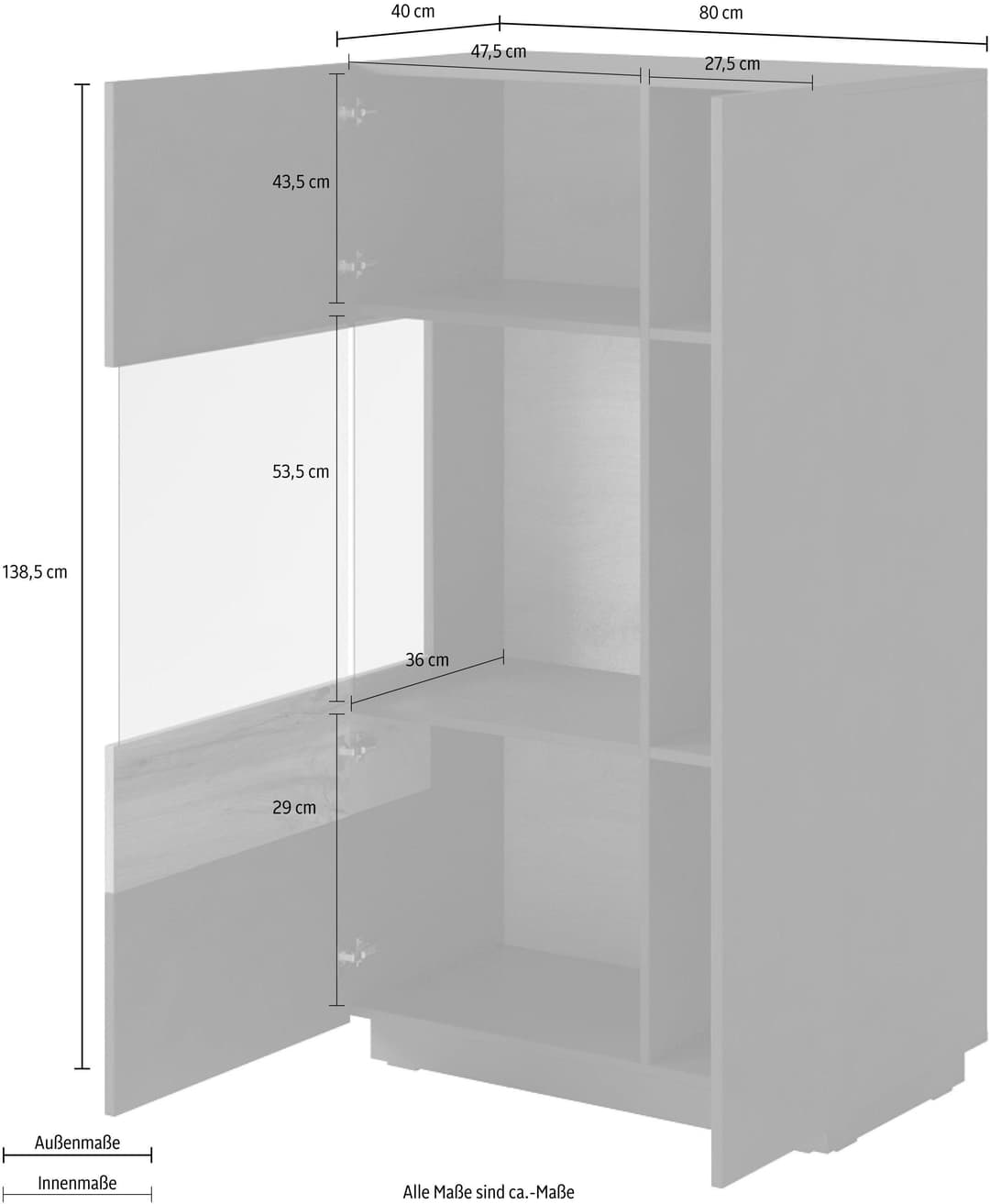 OTTO home Vitrine SILKE | Grau