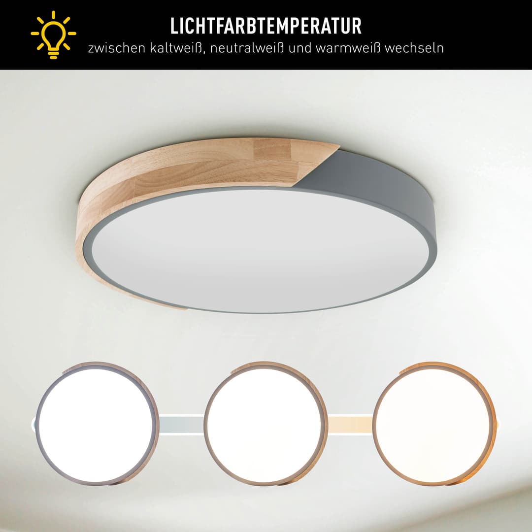 Näve LED Deckenleuchte Borneo | Grau