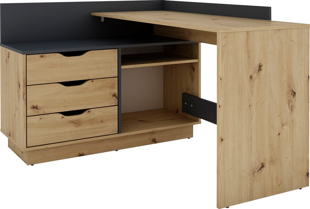 byLIVING Eckschreibtisch Bern | Holztöne