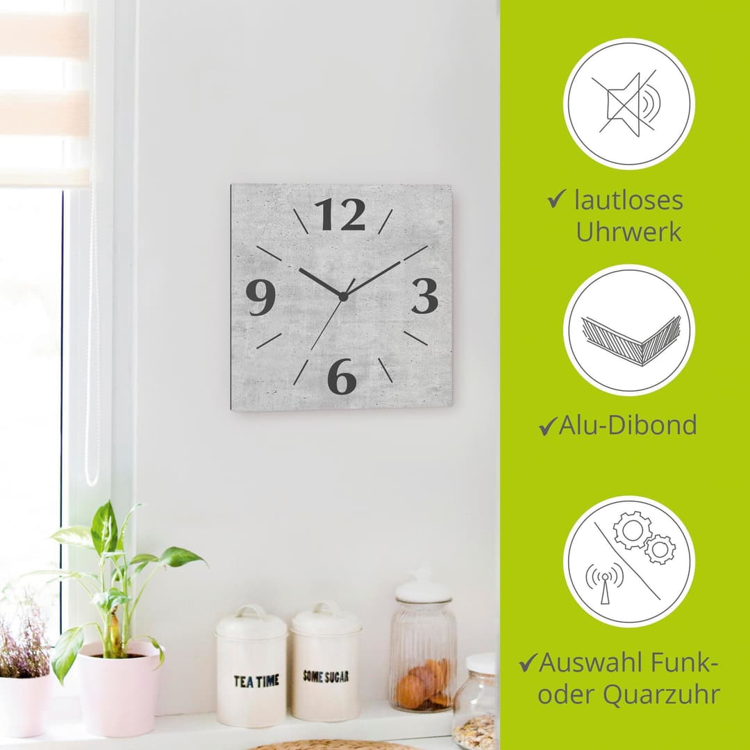 Artland Wanduhr Grauer Beton | Grau