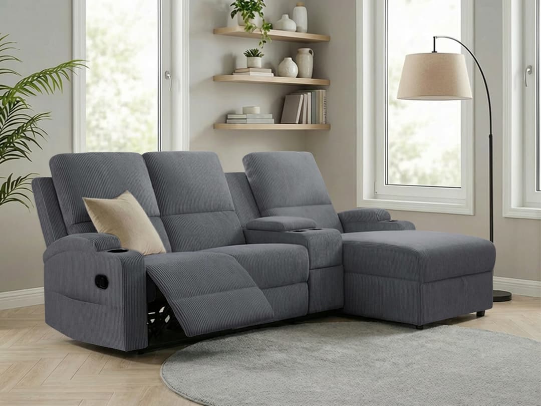 OTTO home Ecksofa NAPORI Multimediasofa | Grau