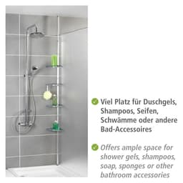 Wenko Duschablage Teleskop Duschecke Compact | Grau
