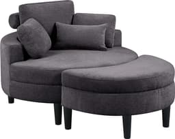 ATLANTIC home collection Loveseat Ravi Sessel | Grau