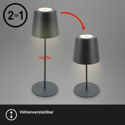 Briloner Leuchten Tischleuchte 2er Set LED Tischlampe kabellos