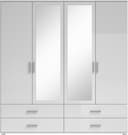 Schlafkontor Drehtürenschrank Ivar Kleiderschrank mit Spiegel | Weiß 3