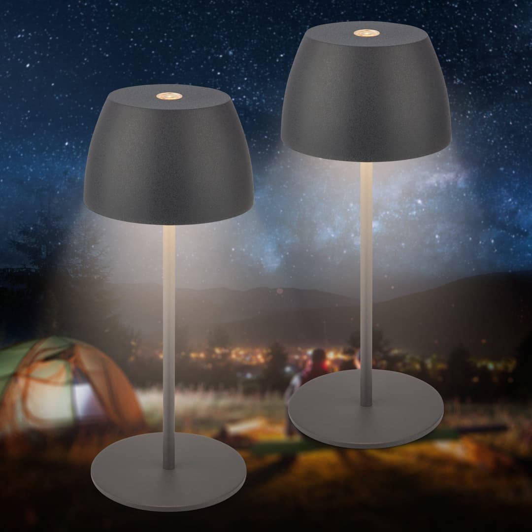 Briloner Leuchten Tischleuchte 2er Set LED | Schwarz
