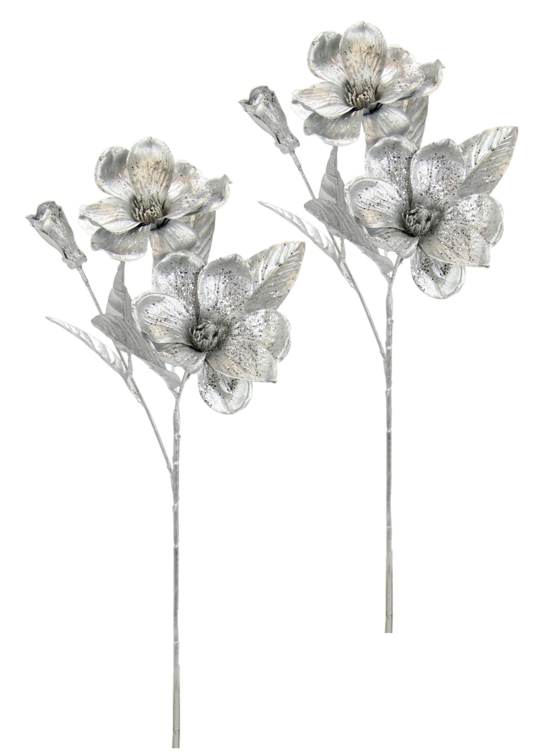 Kunstblume Magnolie | Silber