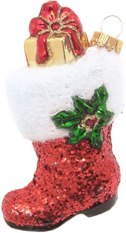 Krebs Glas Lauscha Santa's Stiefel | Rot