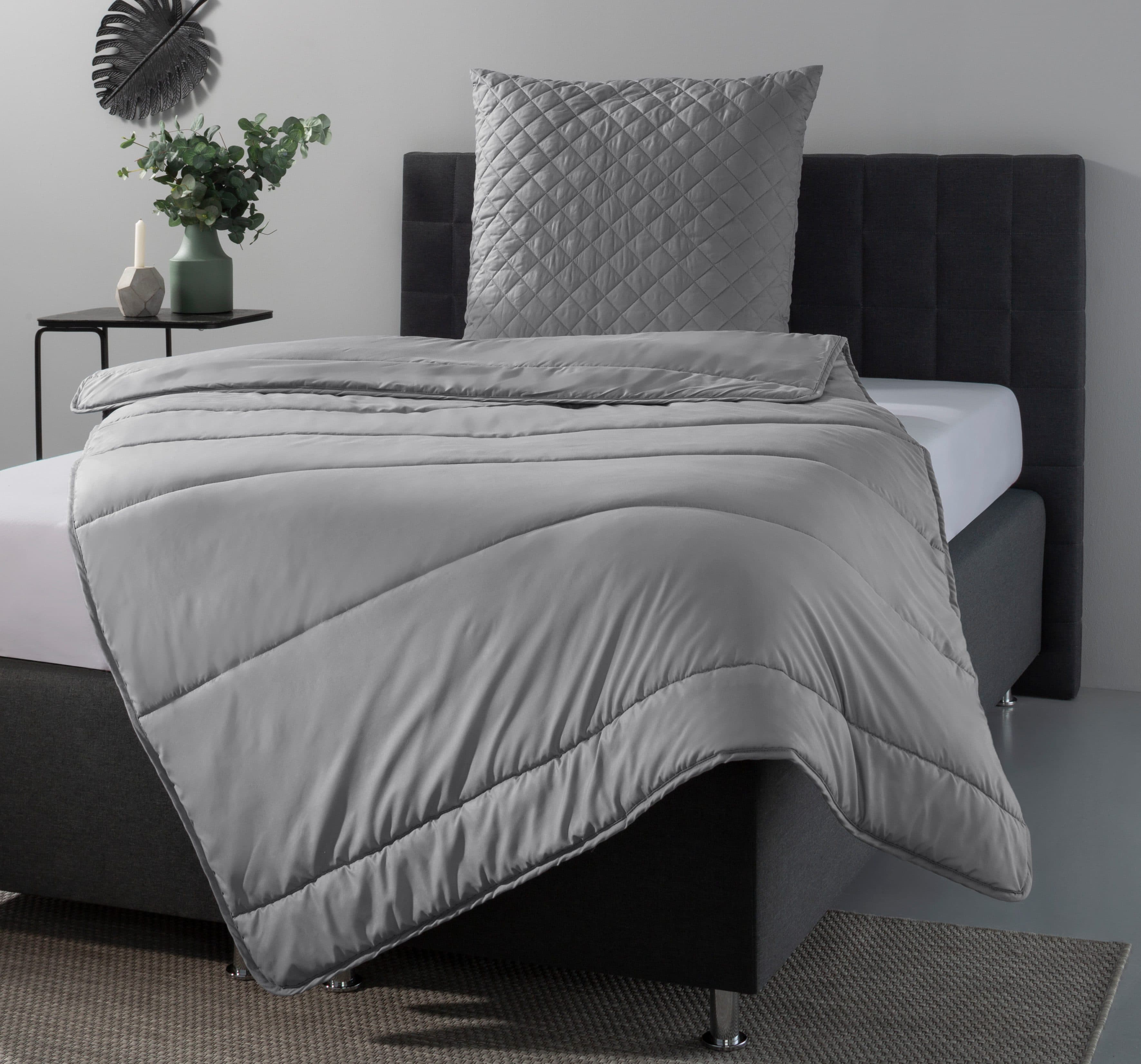 OTTO home Microfaserbettdecke + Microfaserkissen Clarra Spar Set