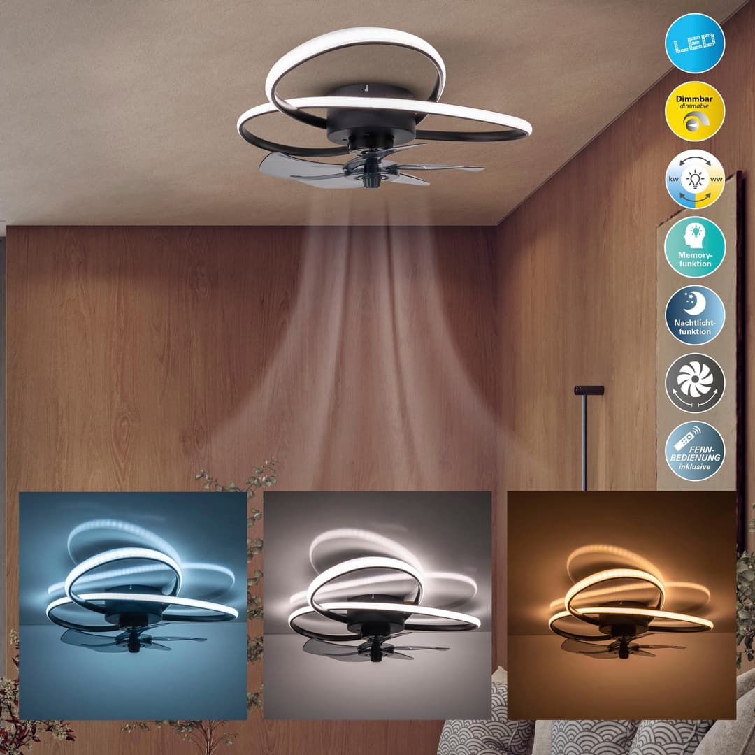 OTTO home LED Deckenleuchte Aerris | Schwarz