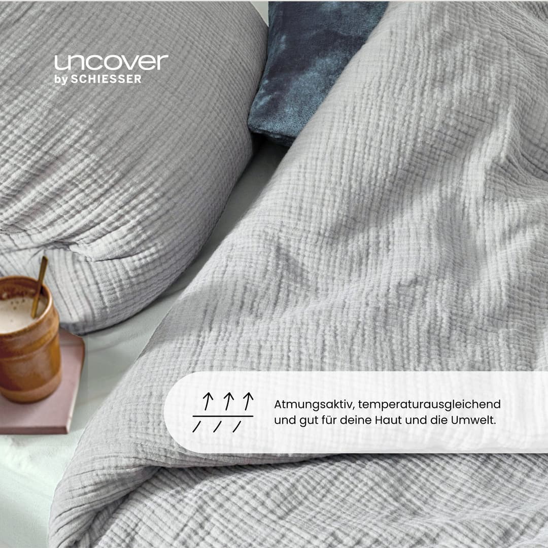 uncover by SCHIESSER Bettwäsche Lennox | Grau