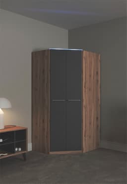 priess Eckkleiderschrank Barcelona | Holztöne