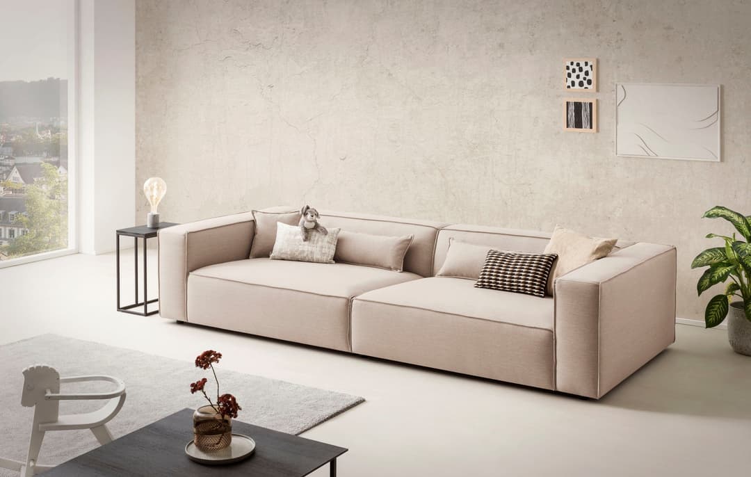 LeGer Home by Lena Gercke PIARA XXL 3-Sitzer Sofa | Beige