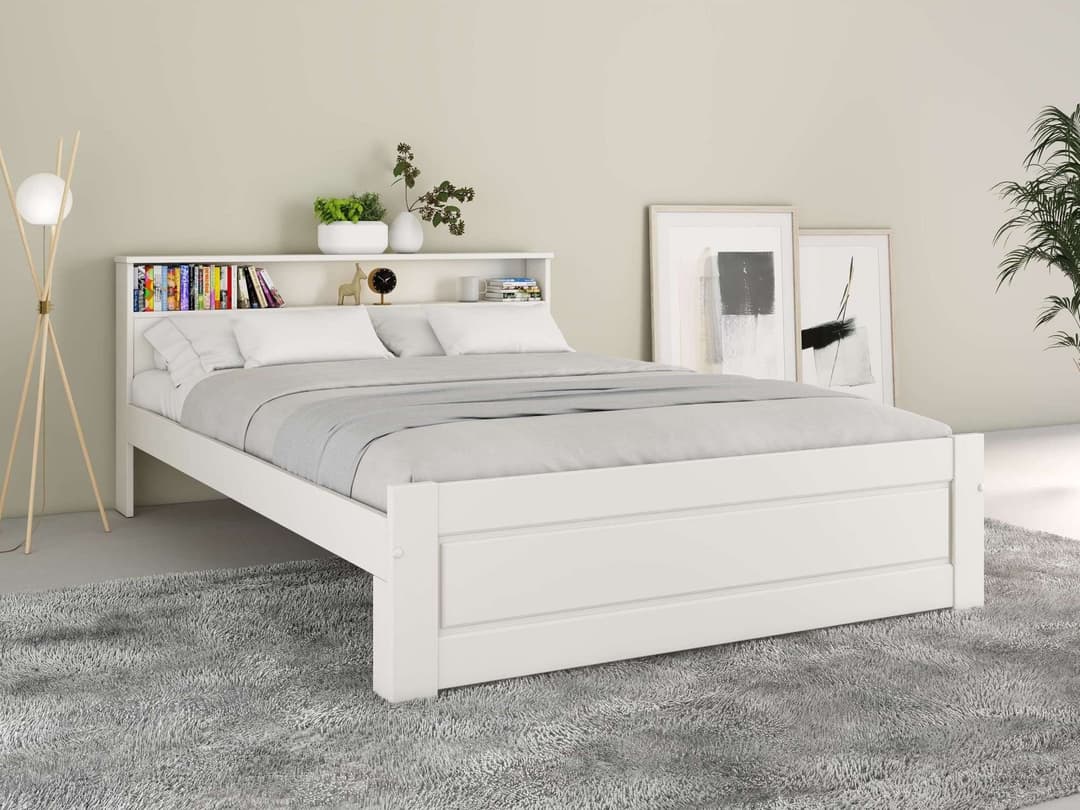 OTTO home Massivholzbett FLAVION | Weiß
