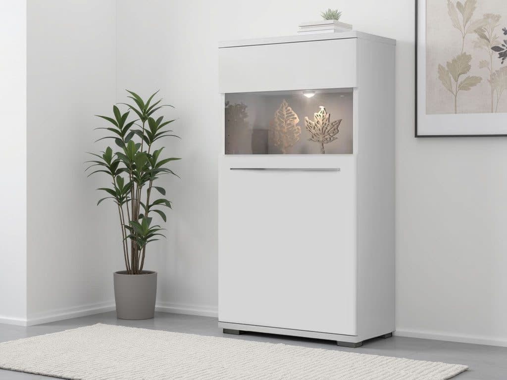 OTTO home Highboard Piano Vitrine | Weiß