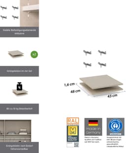 rauch Einlegeboden für Schwebetürenschränke ORANGE | Beige