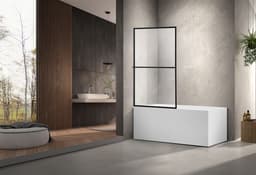welltime Badewannenaufsatz Block | Schwarz