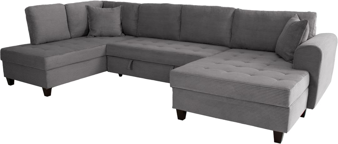 Trends by HG Wohnlandschaft Moritz U-Form | Grau