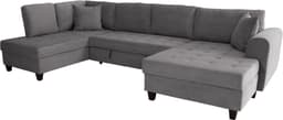 Trends by HG Wohnlandschaft Moritz U-Form | Grau