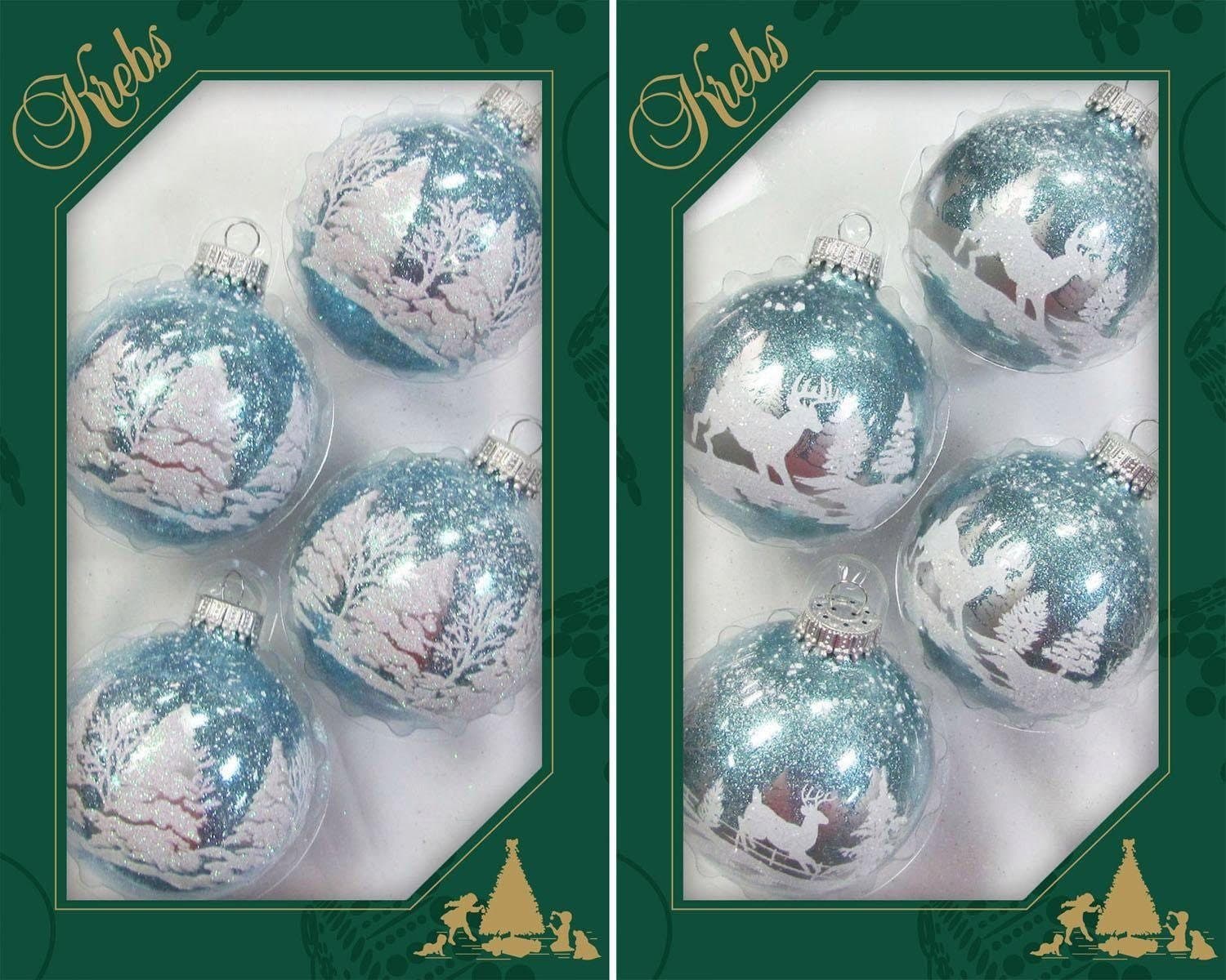 Krebs Glas Lauscha Weihnachtsbaumkugel Winterwald | Mehrfarbig