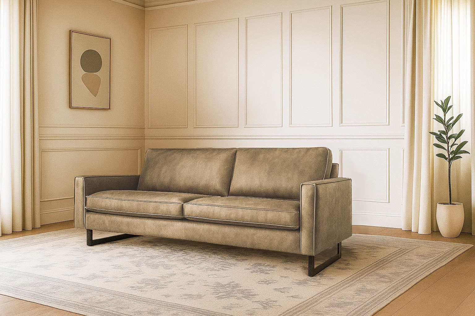 Home affaire 3-Sitzer Maxi-Ausführung Pinto | Beige