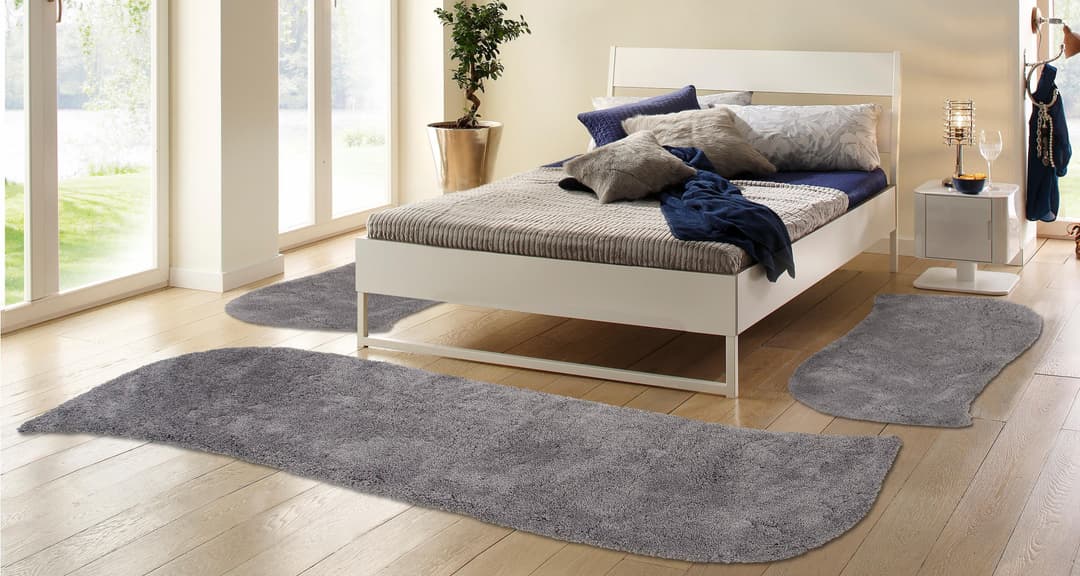 OTTO home Hochflor-Bettumrandung Desner | Grau