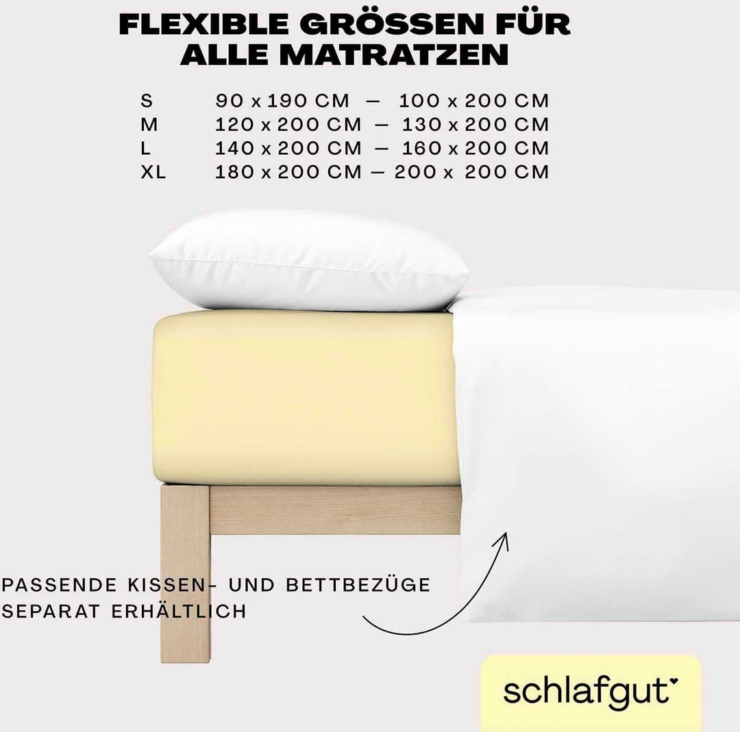 Schlafgut Spannbettlaken EASY JERSEY | Gelb
