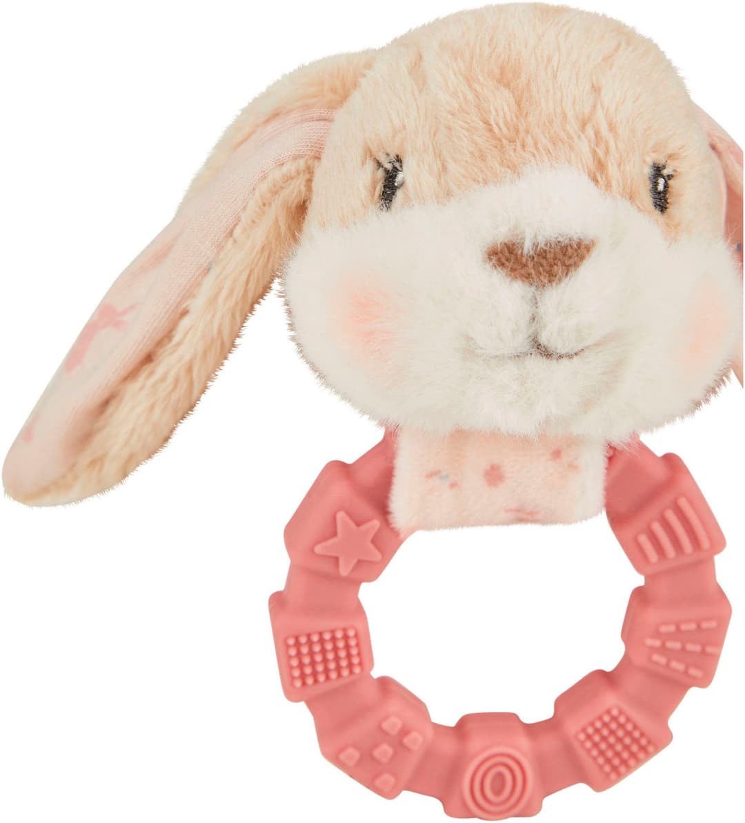 Sterntaler® Greifling Hase Hanni mit Silikonring, mit Rassel | Rosa