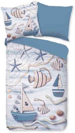 good morning Wendebettwäsche Maritim | Blau