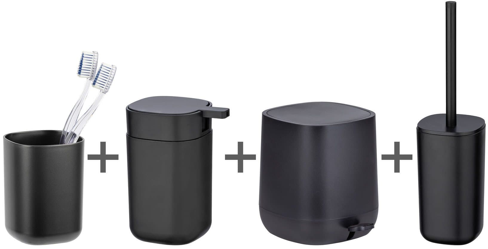 Wenko Davos Badaccessoire-Set | Schwarz