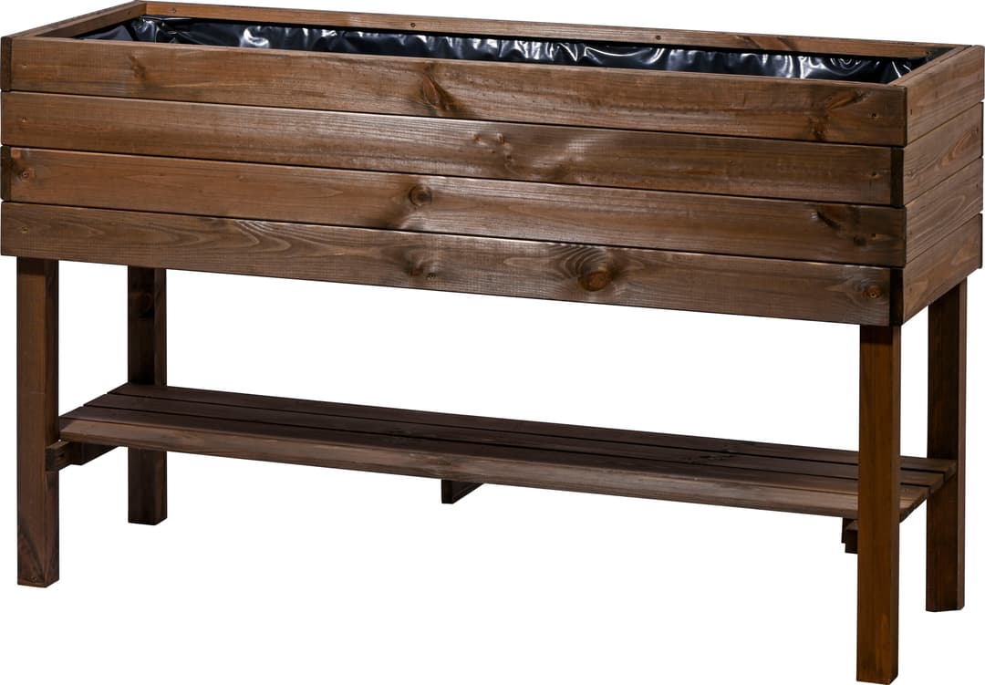 Dobar Hochbeet mit Ablage | Braun