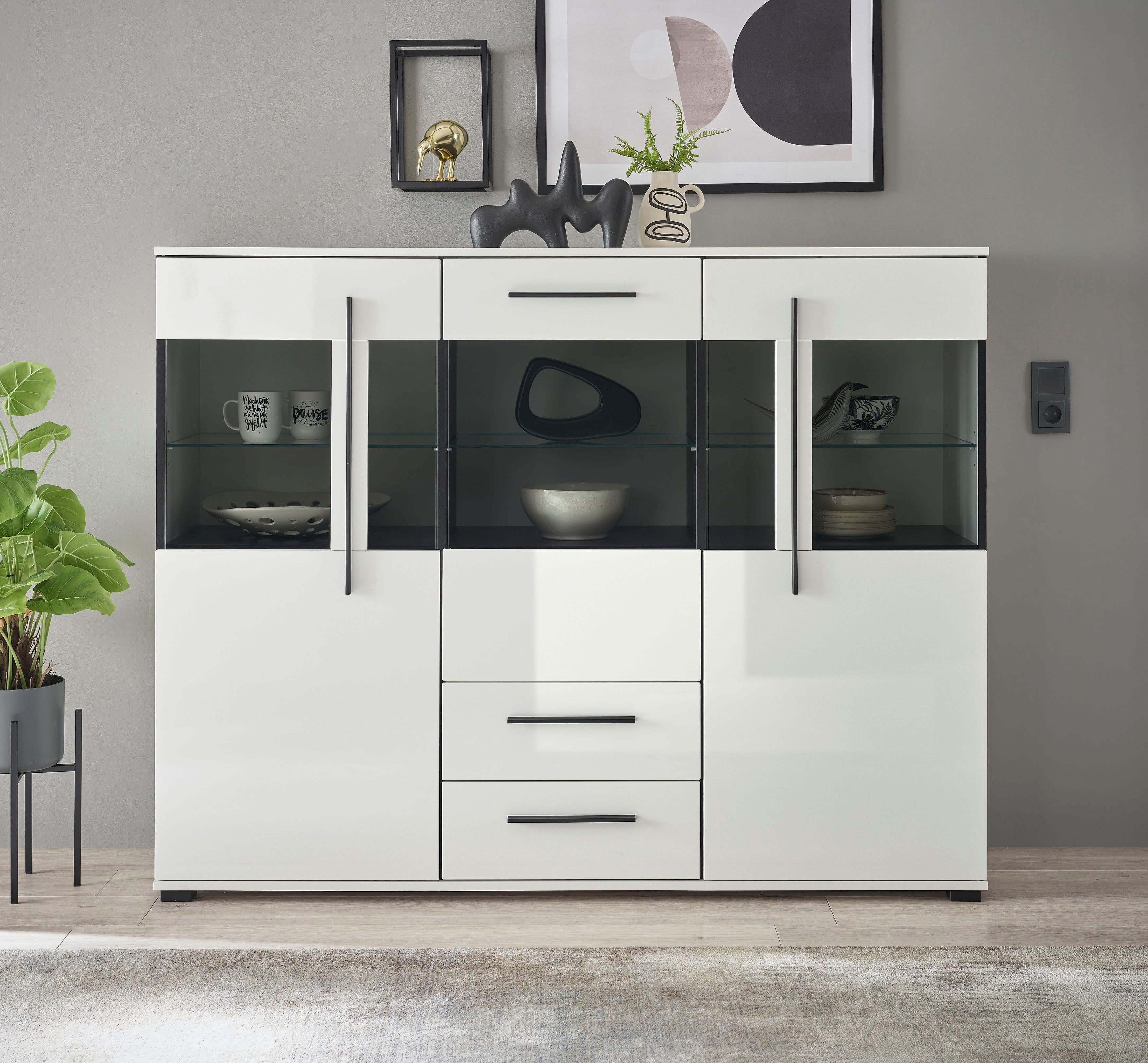 Home affaire Highboard Cantara | Weiß