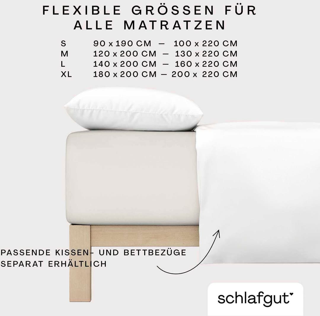 Schlafgut PURE BOXSPRING Spannbettlaken | Beige