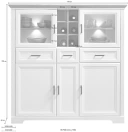 Innostyle Highboard Jasmin | Weiß