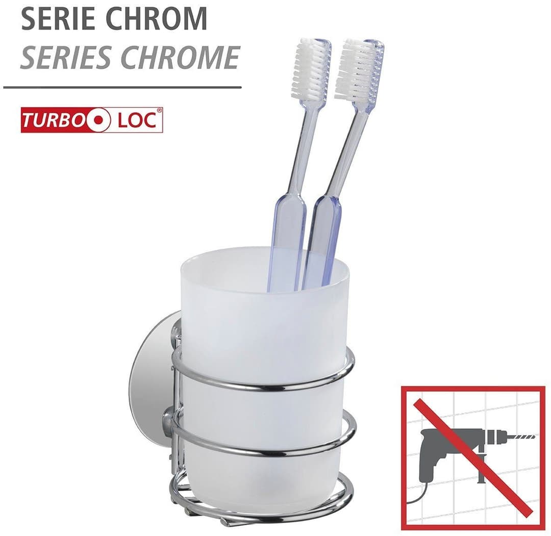 WENKO Zahnputzbecher Turbo-Loc® | Weiß
