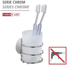 WENKO Zahnputzbecher Turbo-Loc® | Weiß