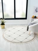 Myflair Möbel & Accessoires Hochflor-Teppich Moroccan Square | Weiß