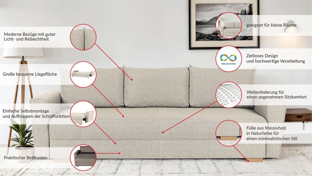 Home affaire MAGHERA Schlafsofa | Beige