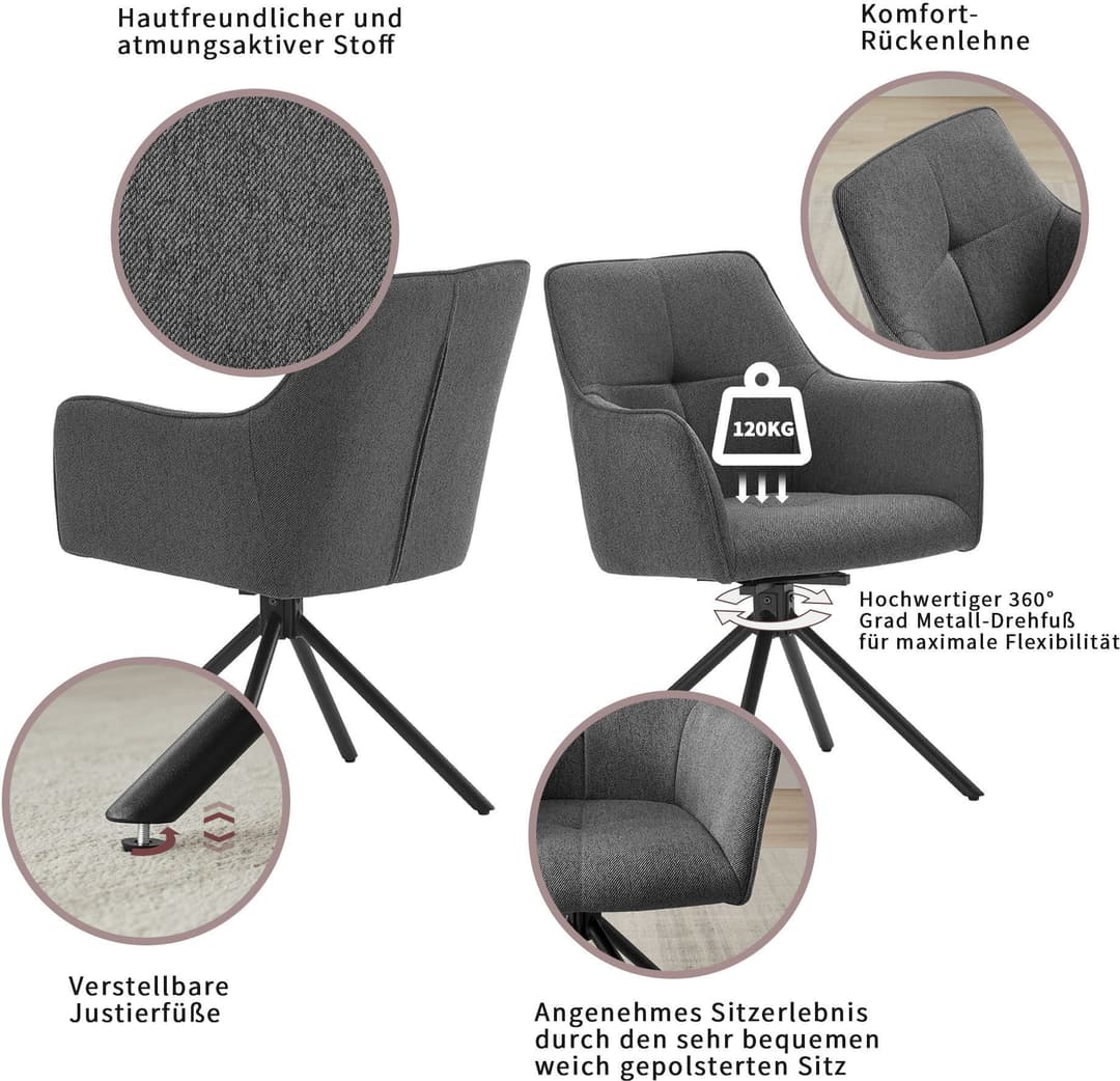 OTTO home Drehstuhl Haily | Grau