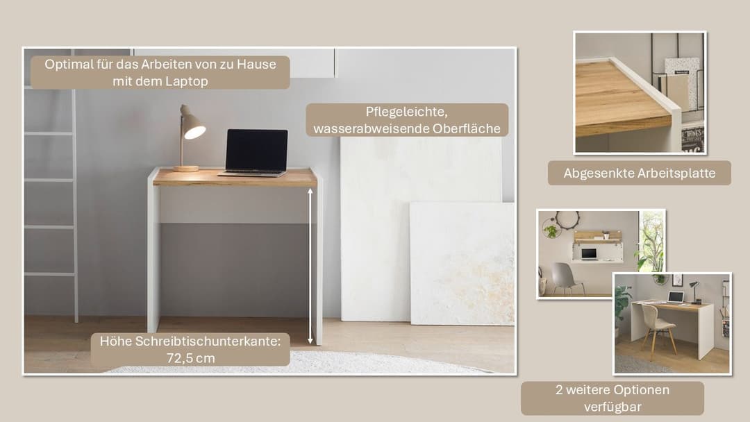 Home affaire Schreibtisch CiTY/GiRON | Holztöne