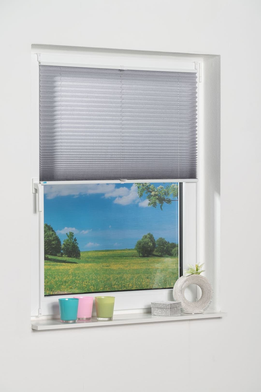 K-HOME Plissee Klemmfix Pisa | Grau