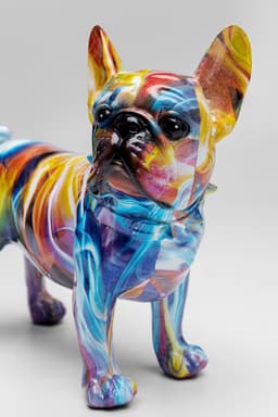 Kare Design Dekofigur Frenchie Bunt 24cm | Mehrfarbig