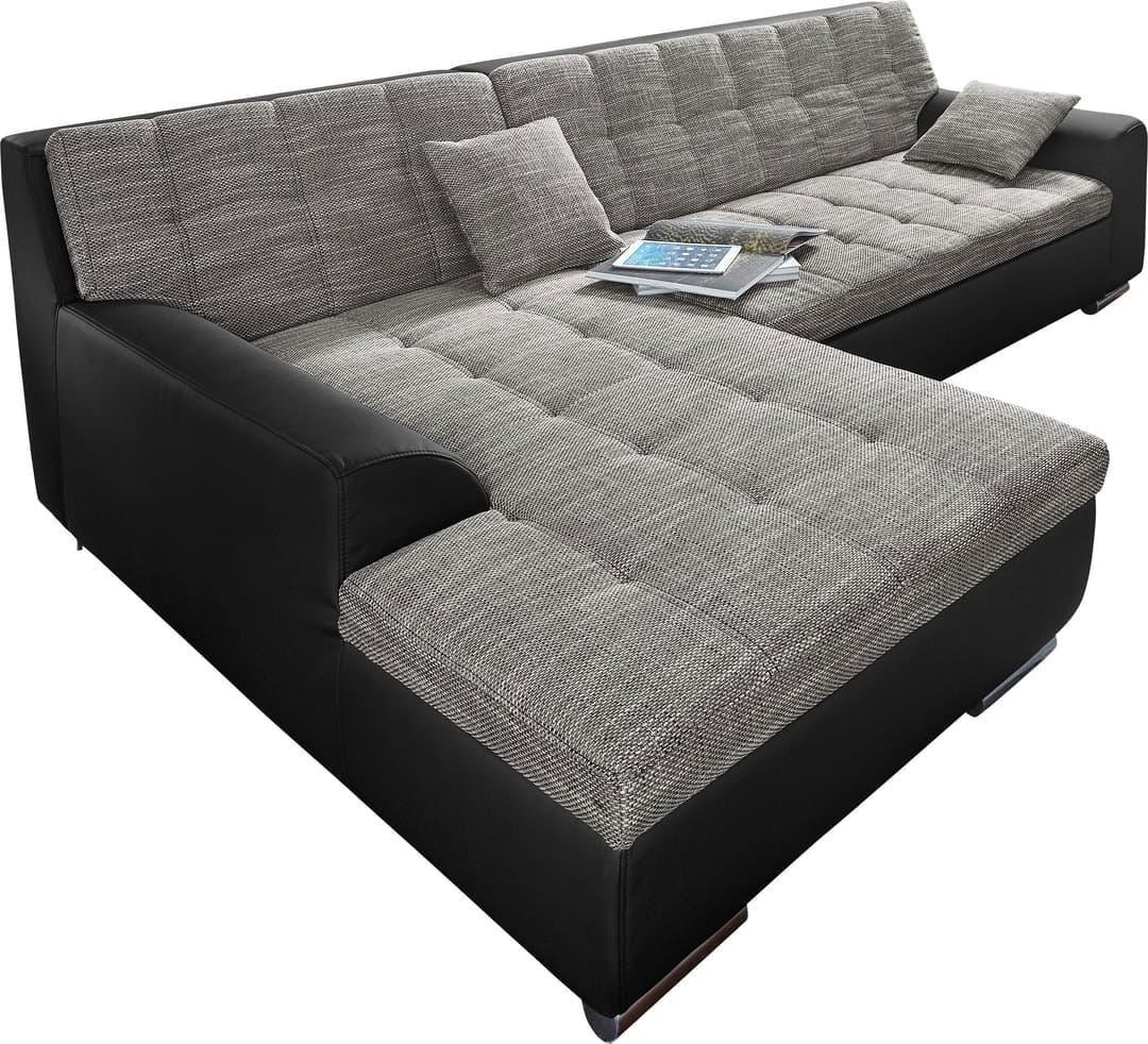 DOMO collection Ecksofa Treviso | Schwarz