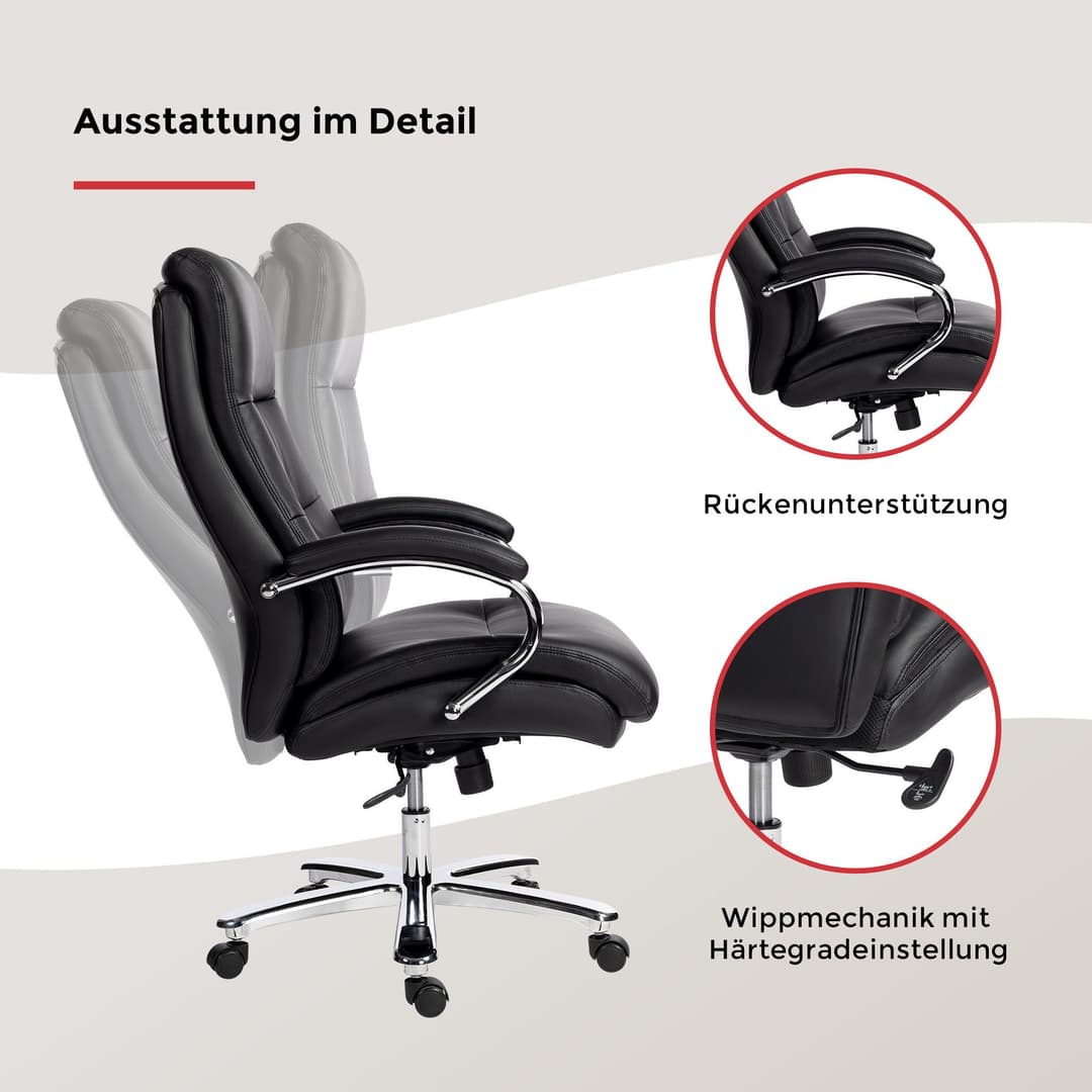 Duo Collection Chefsessel Federico 180 kg | Schwarz