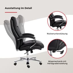 Duo Collection Chefsessel Federico 180 kg | Schwarz