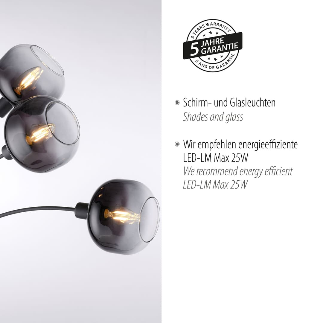 JUST LIGHT Stehlampe ZEA | Schwarz