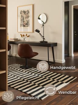 HANSE Home Vika Wollteppich | Schwarz
