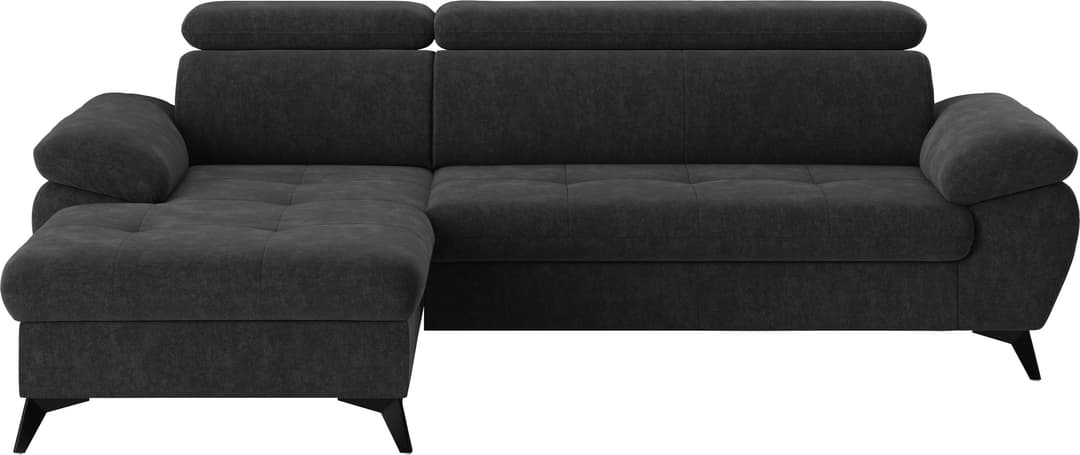 COTTA Ecksofa Hudson L-Form | Schwarz